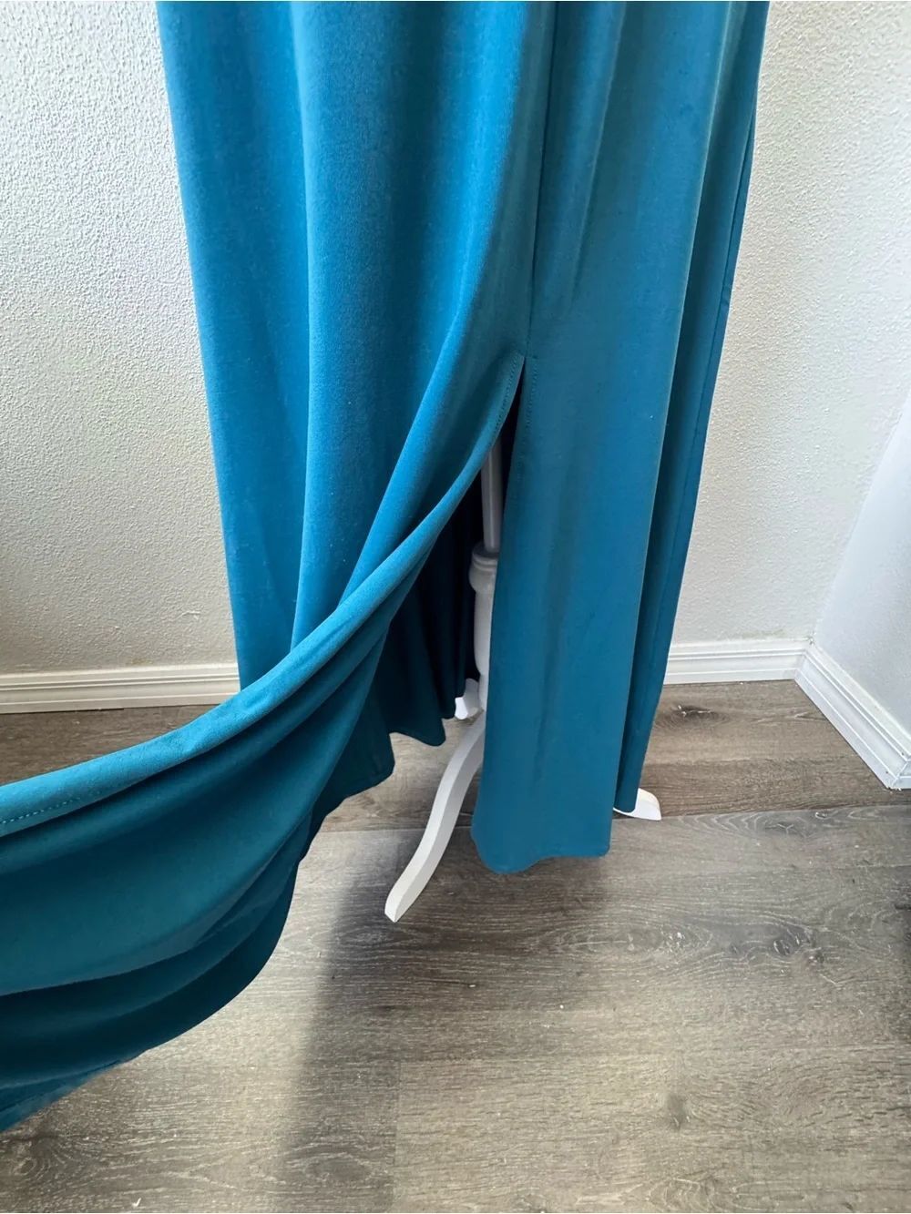 Alexia Admor Lana Midi Dress Turquoise Teal Slit Semi-Formal SZ L NEW - Picture 6 of 15
